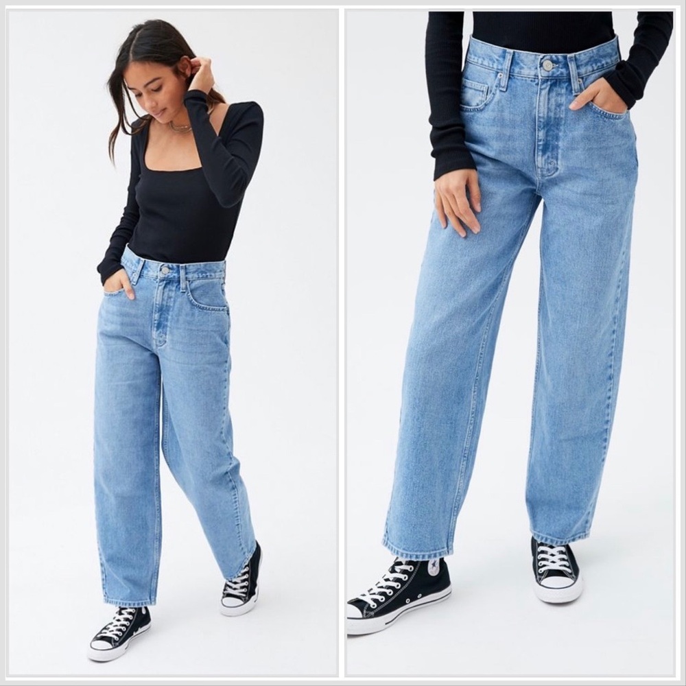 BDG High Rise Baggy Jean 100% cotton Medium Wash size 25